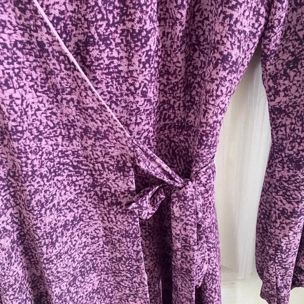 Halston Womens Split Sleeve Midi Wrap Dress - Picture 7 of 7